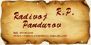 Radivoj Pandurov vizit kartica